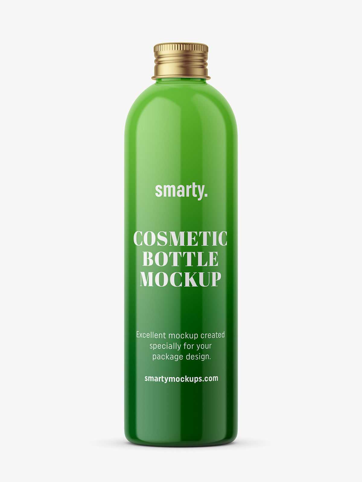 Plastic bottle with silver cap mockup