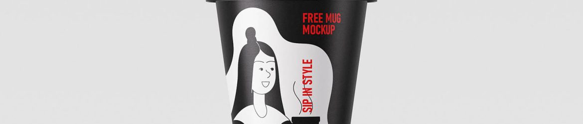 Plastic coffee mug mockup