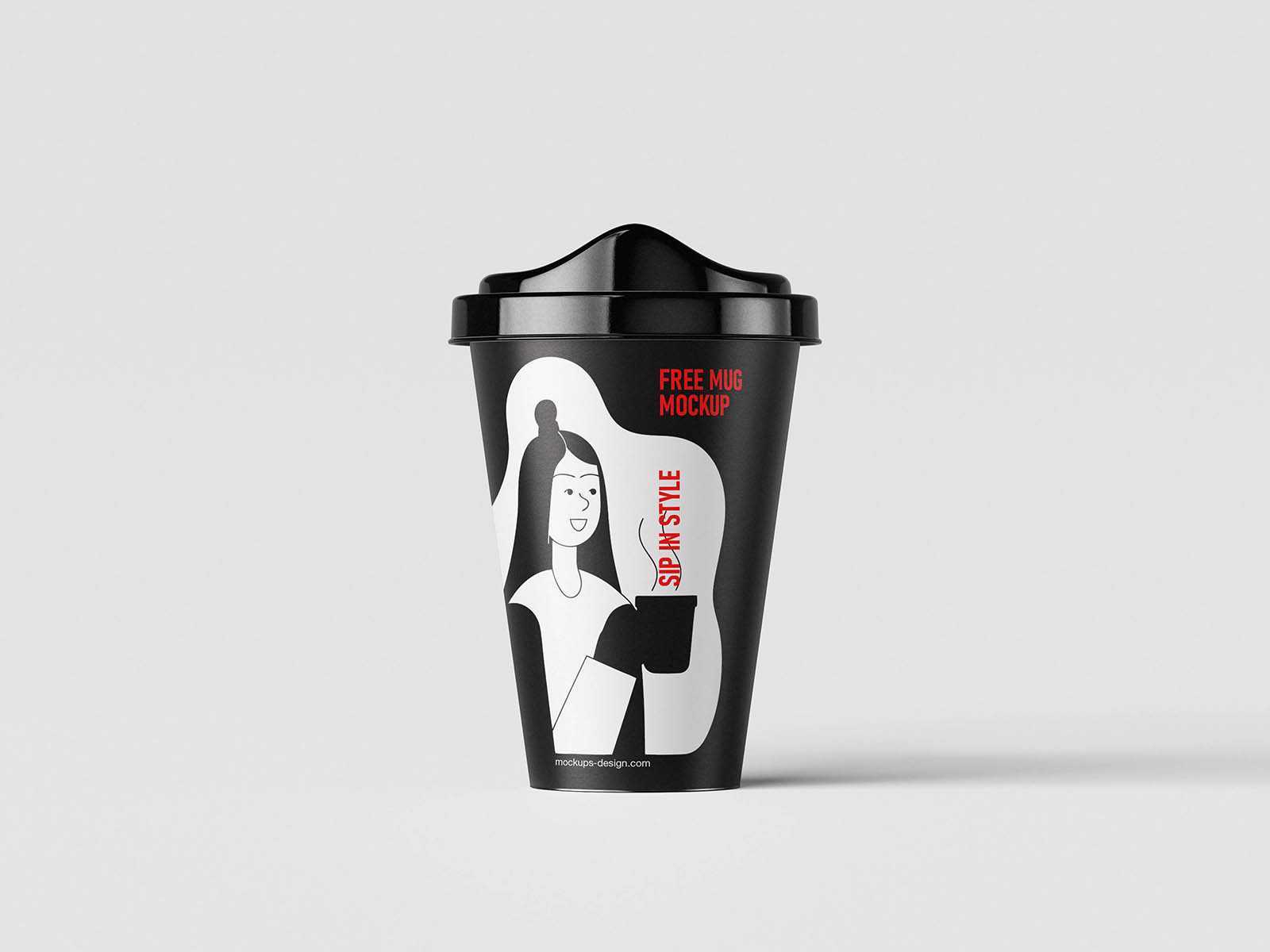 Plastic coffee mug mockup