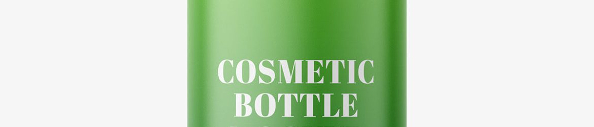 Plastic cosmetic oil bottle mockup