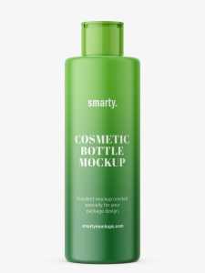 Plastic cosmetic oil bottle mockup