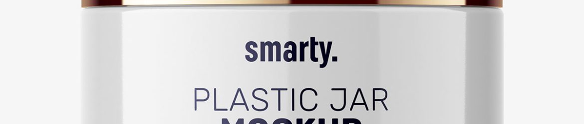 Plastic cream jar mockup / glossy