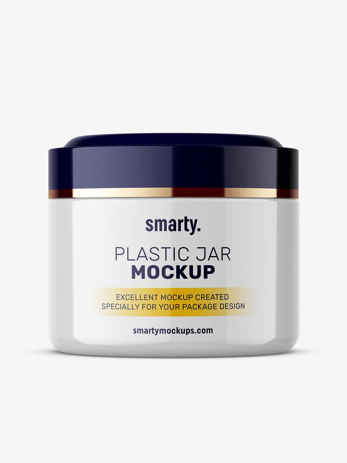 Plastic cream jar mockup / glossy