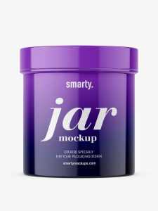 Plastic glossy jar mockup