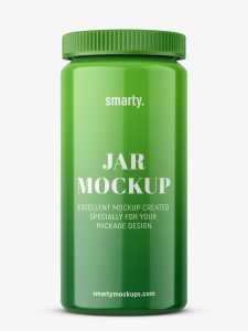 Plastic glossy jar mockup