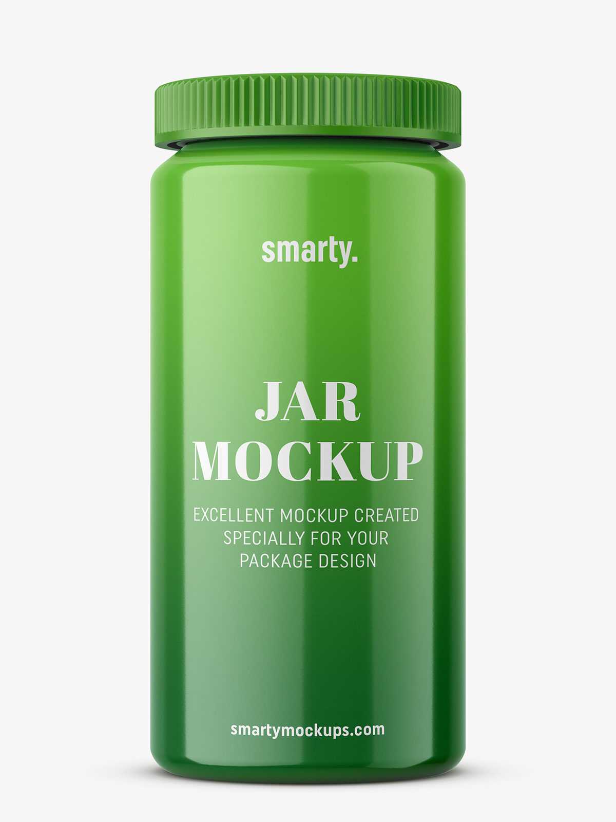 Plastic glossy jar mockup
