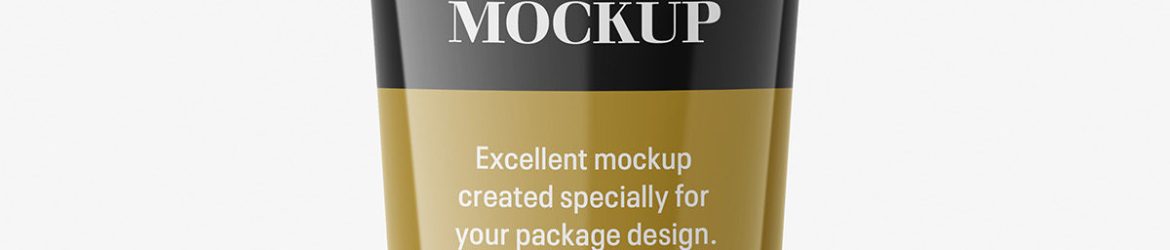 Plastic glossy tube mockup