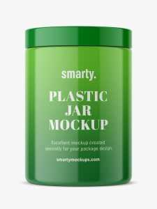 Plastic jar mockup