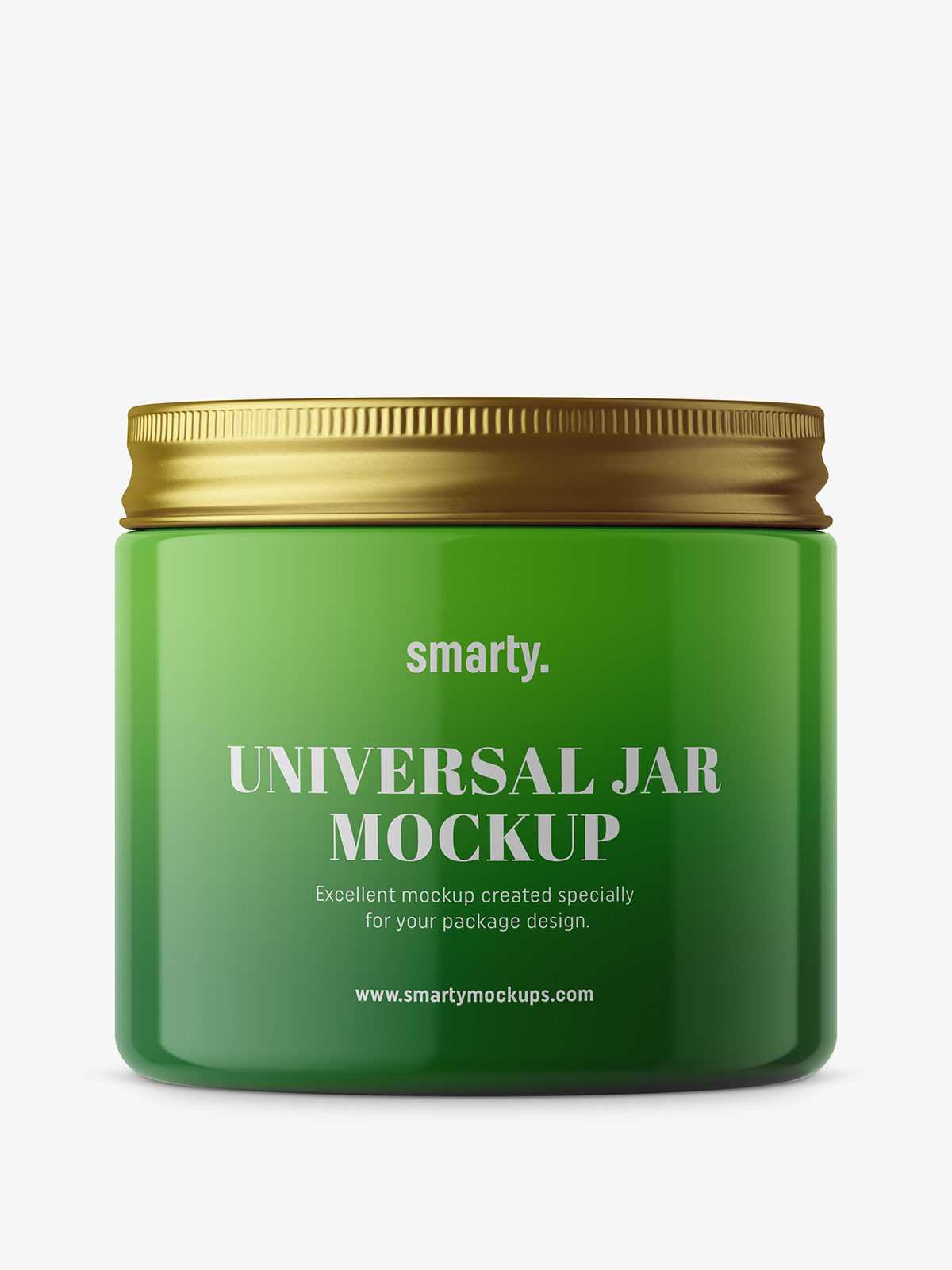 Plastic jar with silver lid mockup / glossy