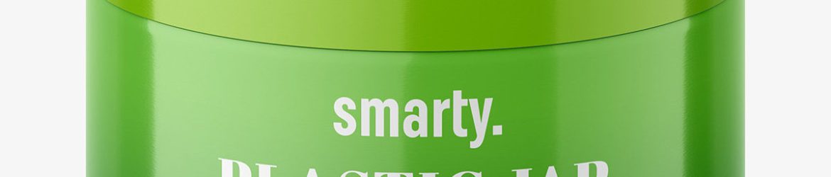 Plastic jar with two labels / glossy