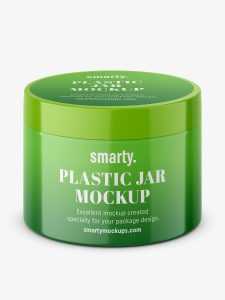 Plastic jar with two labels / glossy