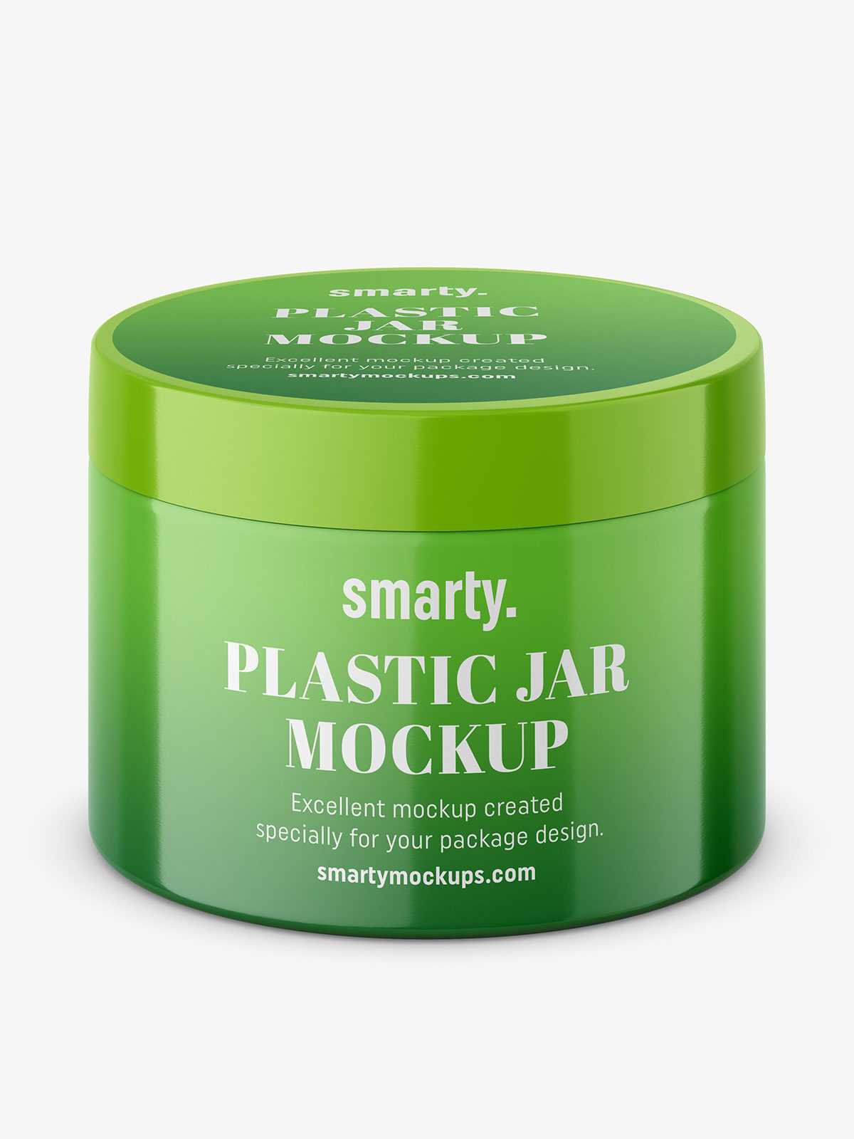 Plastic jar with two labels / glossy