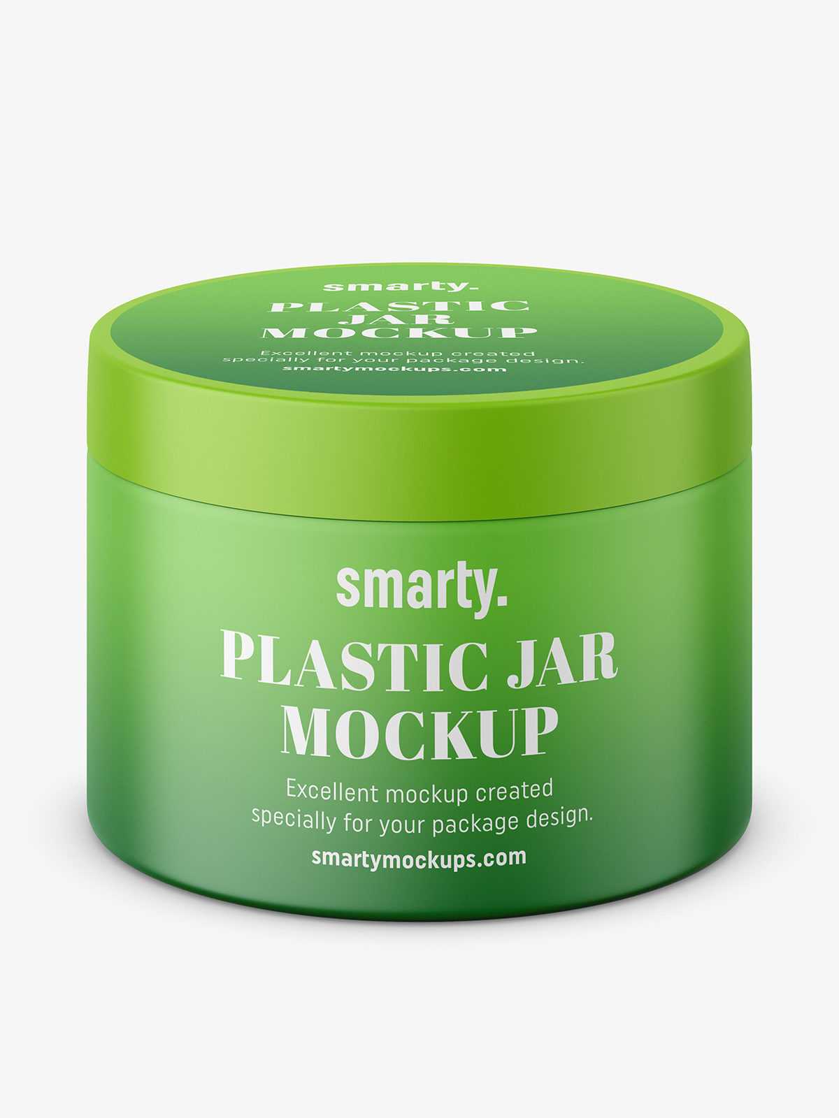 Plastic jar with two labels