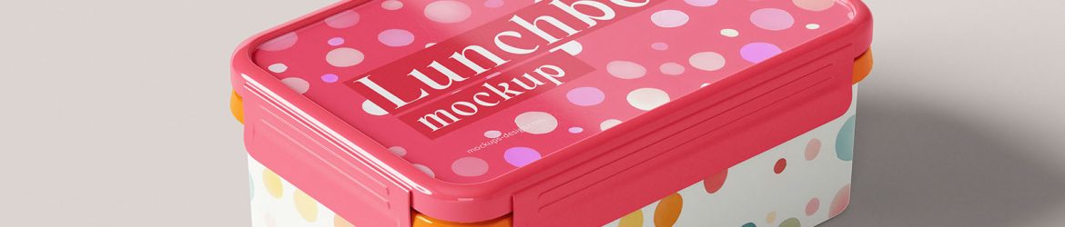 Plastic lunch box mockup