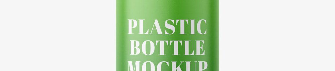 Plastic matt bottle mockup