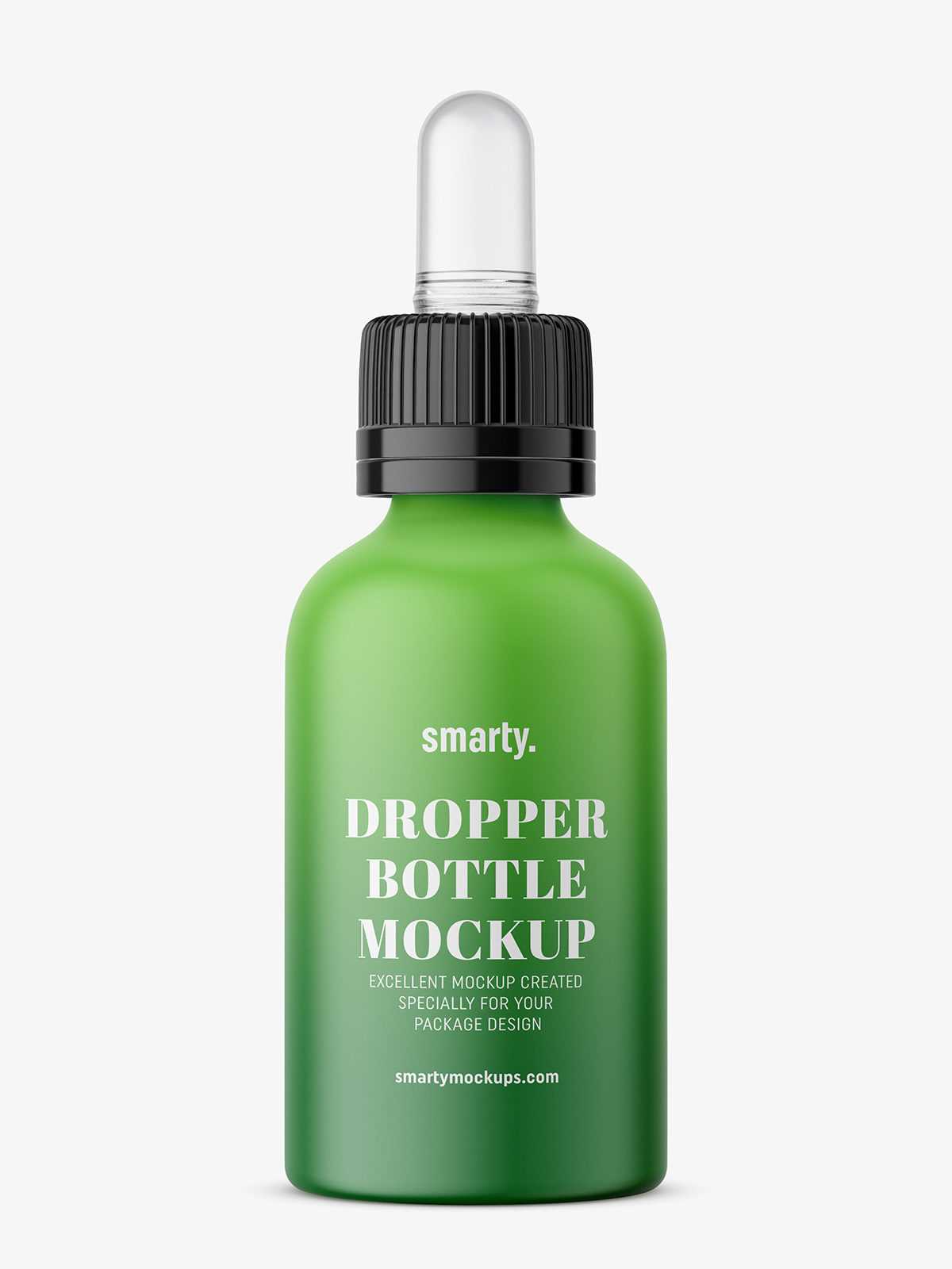 Plastic matt dropper bottle mockup