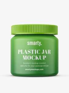 Plastic matt jar mockup