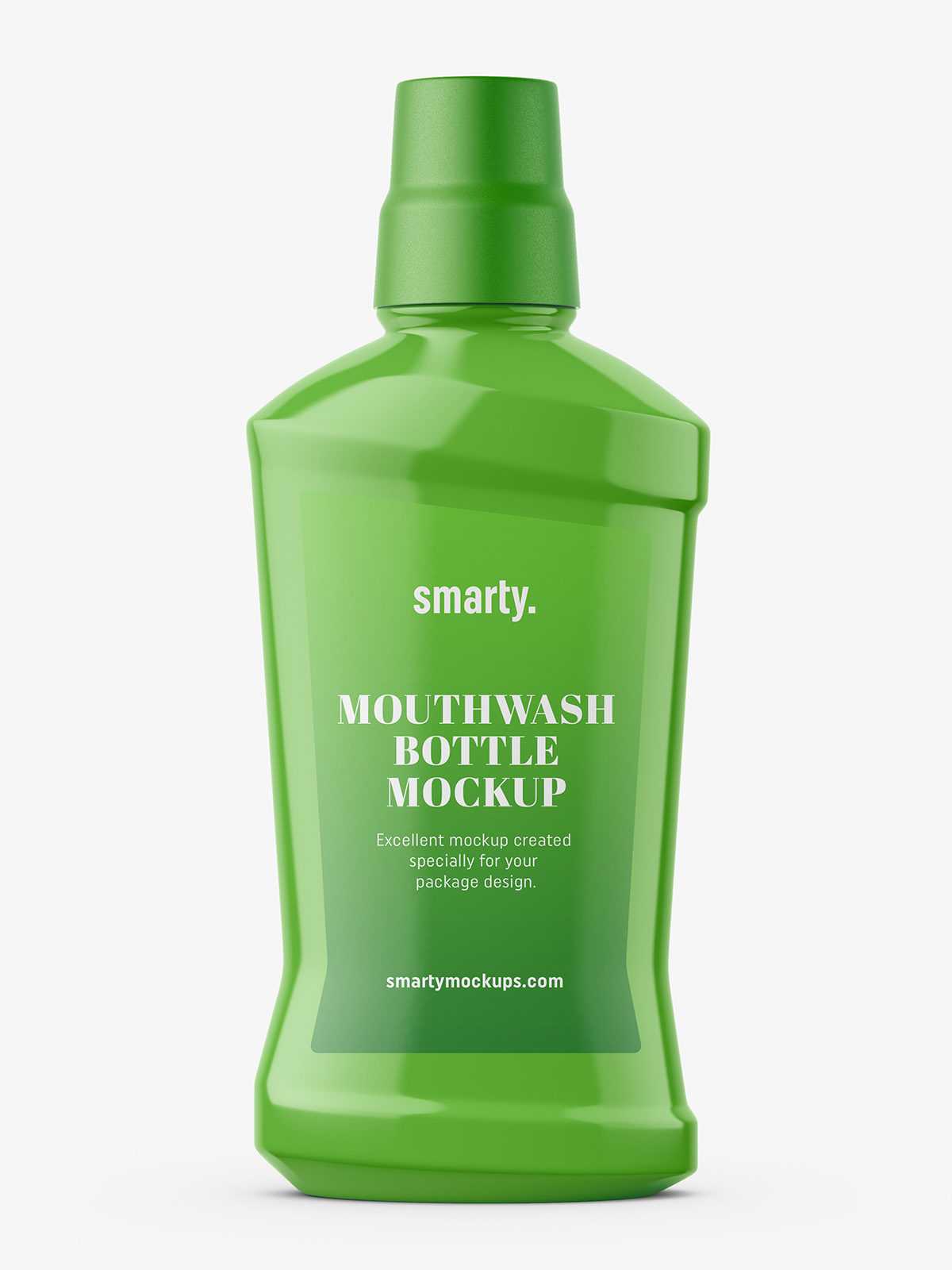 Plastic mouthwash bottle mockup