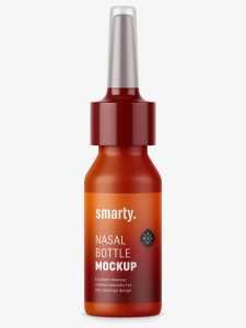 Plastic nasal bottle mockup