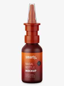 Plastic nasal bottle mockup
