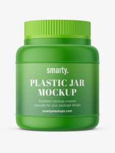 Plastic pharmacy jar mockup