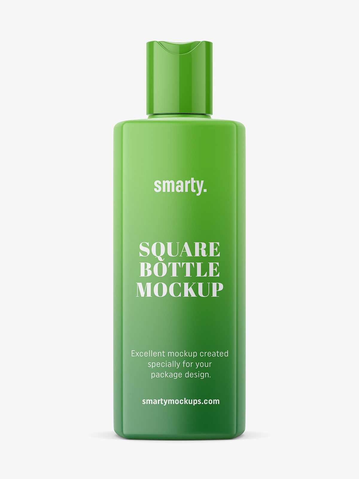 Plastic square bottle mockup