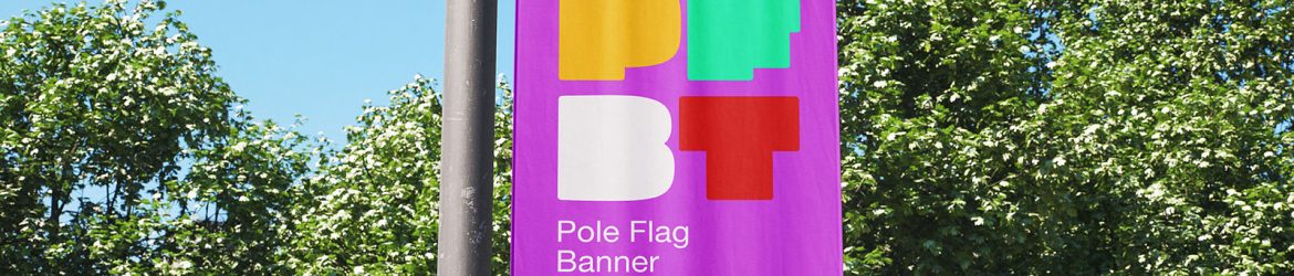 Pole banner flag mockup - Instant Download