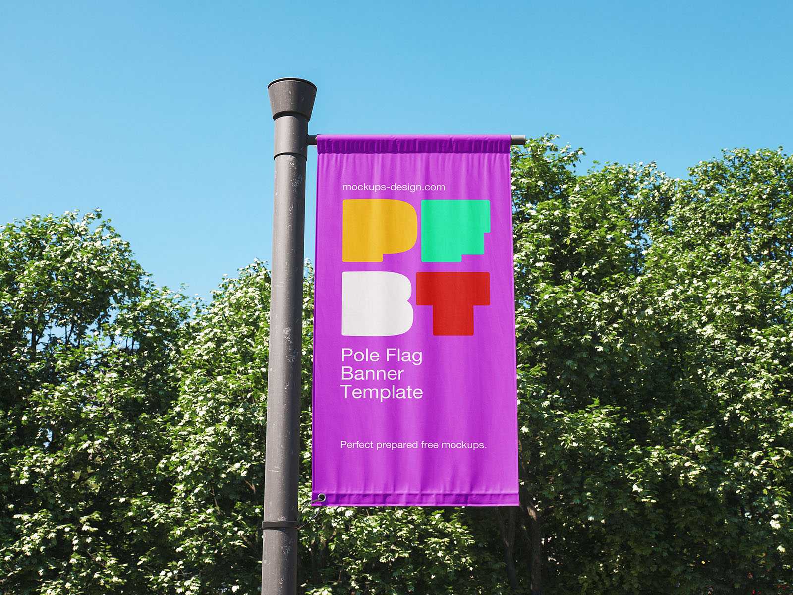 Pole banner flag mockup - Instant Download