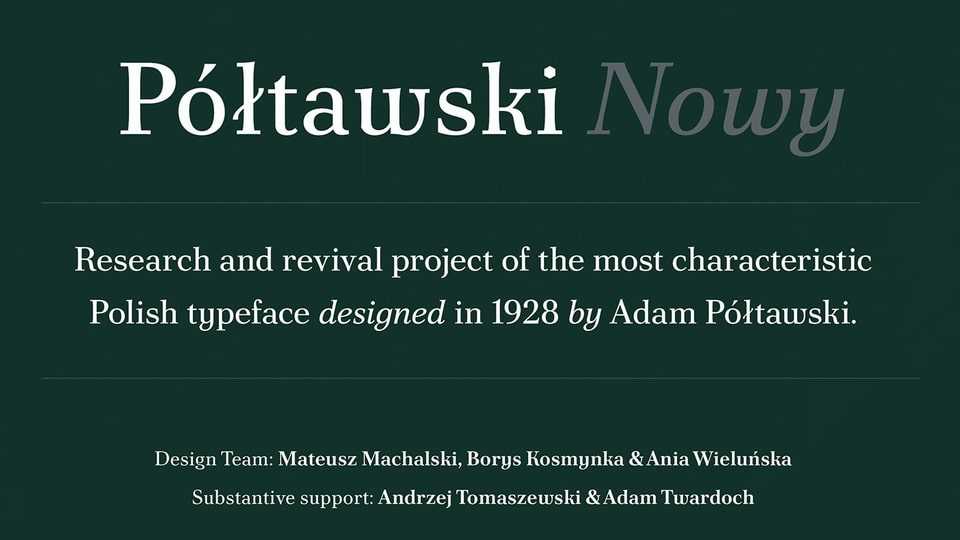 Poltawski Nowy Typeface › Fontesk