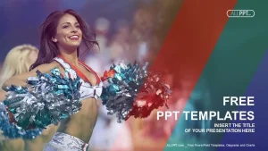 Portrait of cheerleaders with pompoms PowerPoint Templates