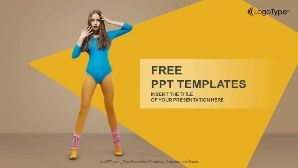 Portrait of young female exercising PowerPoint Templates