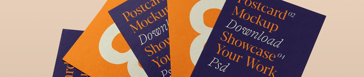 Postcards in Hand Mockup