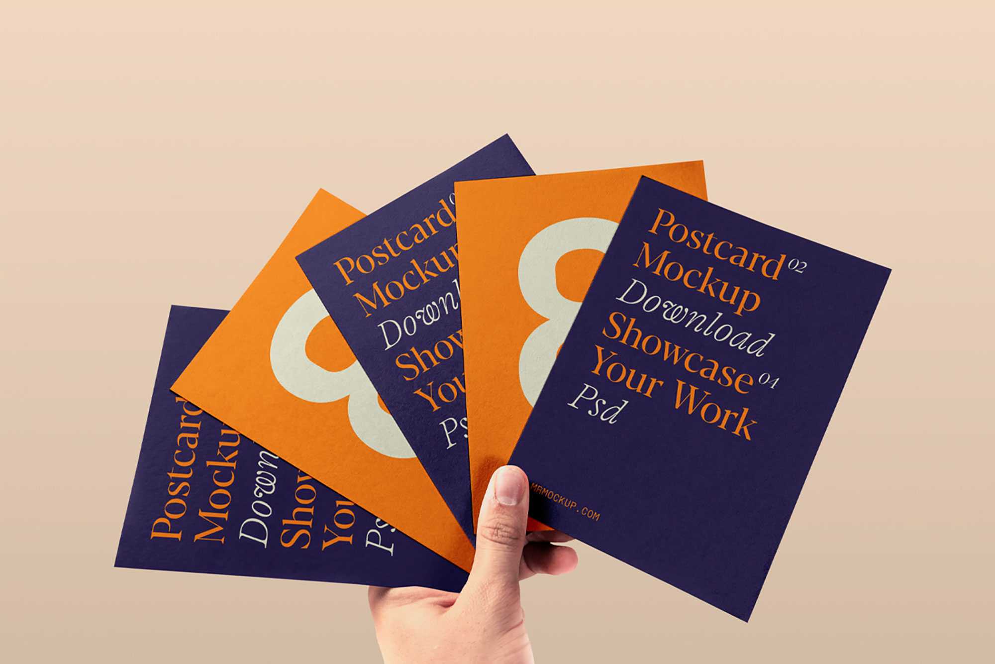 Postcards in Hand Mockup