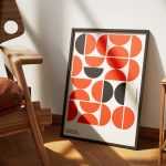 Poster frame in cozy room mockup - Instant Download
