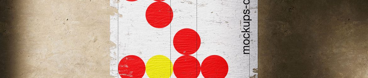 Poster glued to wall mockup - Instant Download