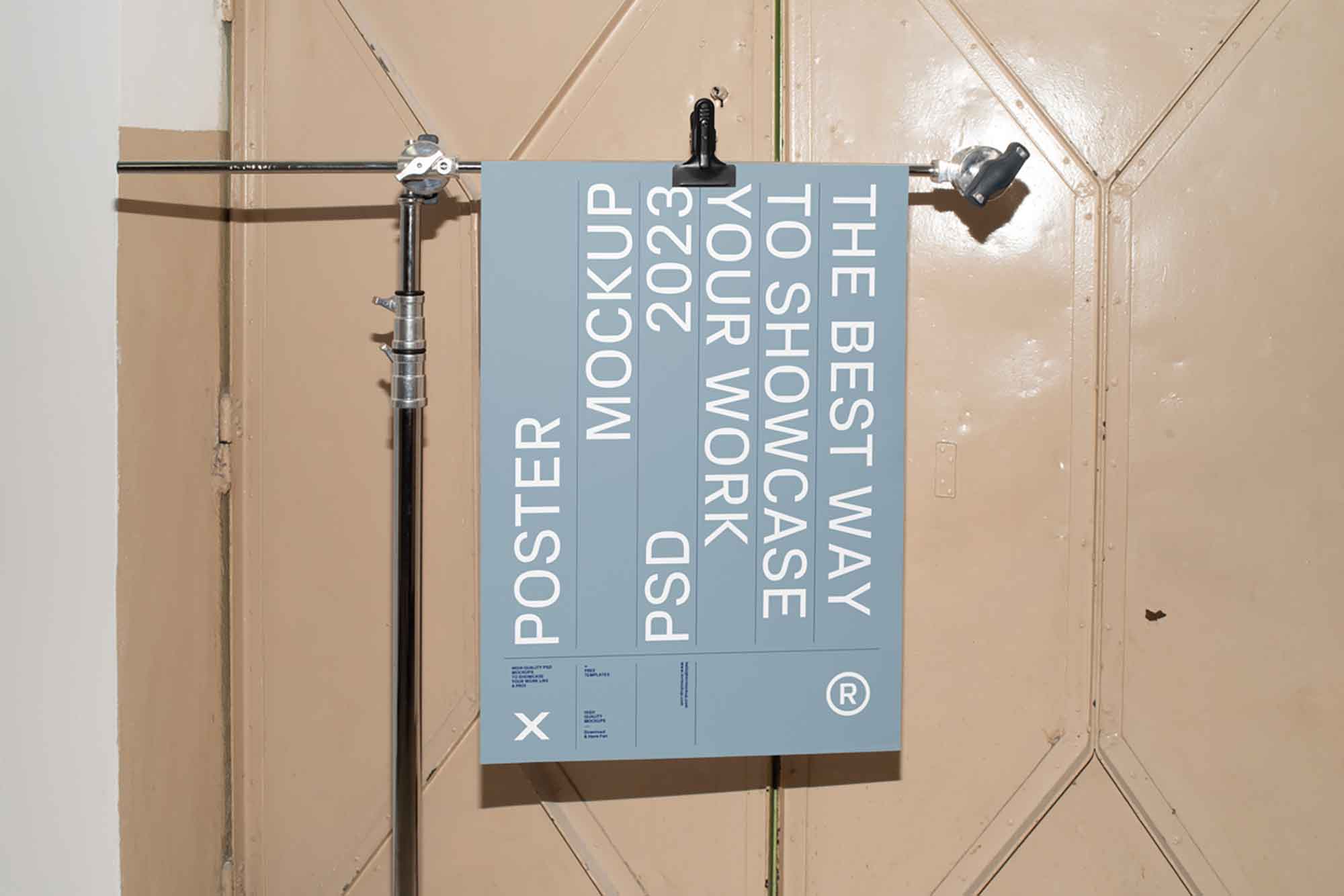 Poster Hanging on Tripod Mockup