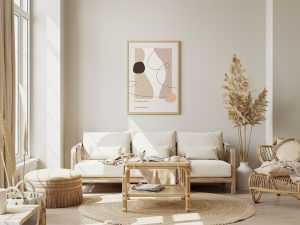 Poster in boho room mockup - Instant Download