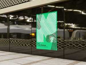 Poster in citylight mockup - Instant Download