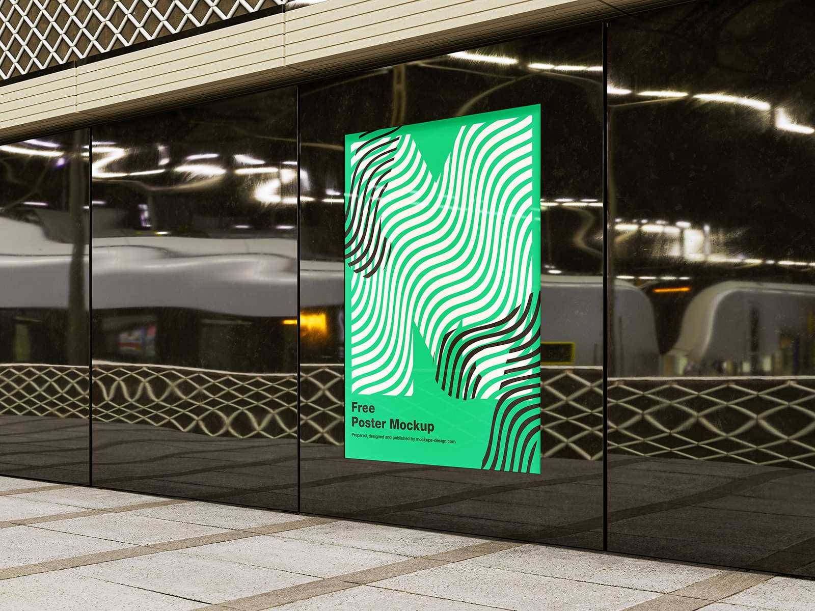 Poster in citylight mockup - Instant Download