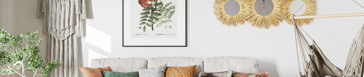 Poster in cozy room mockup - Instant Download