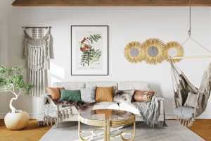 Poster in cozy room mockup - Instant Download