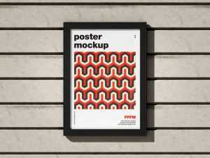Poster in metal display mockup
