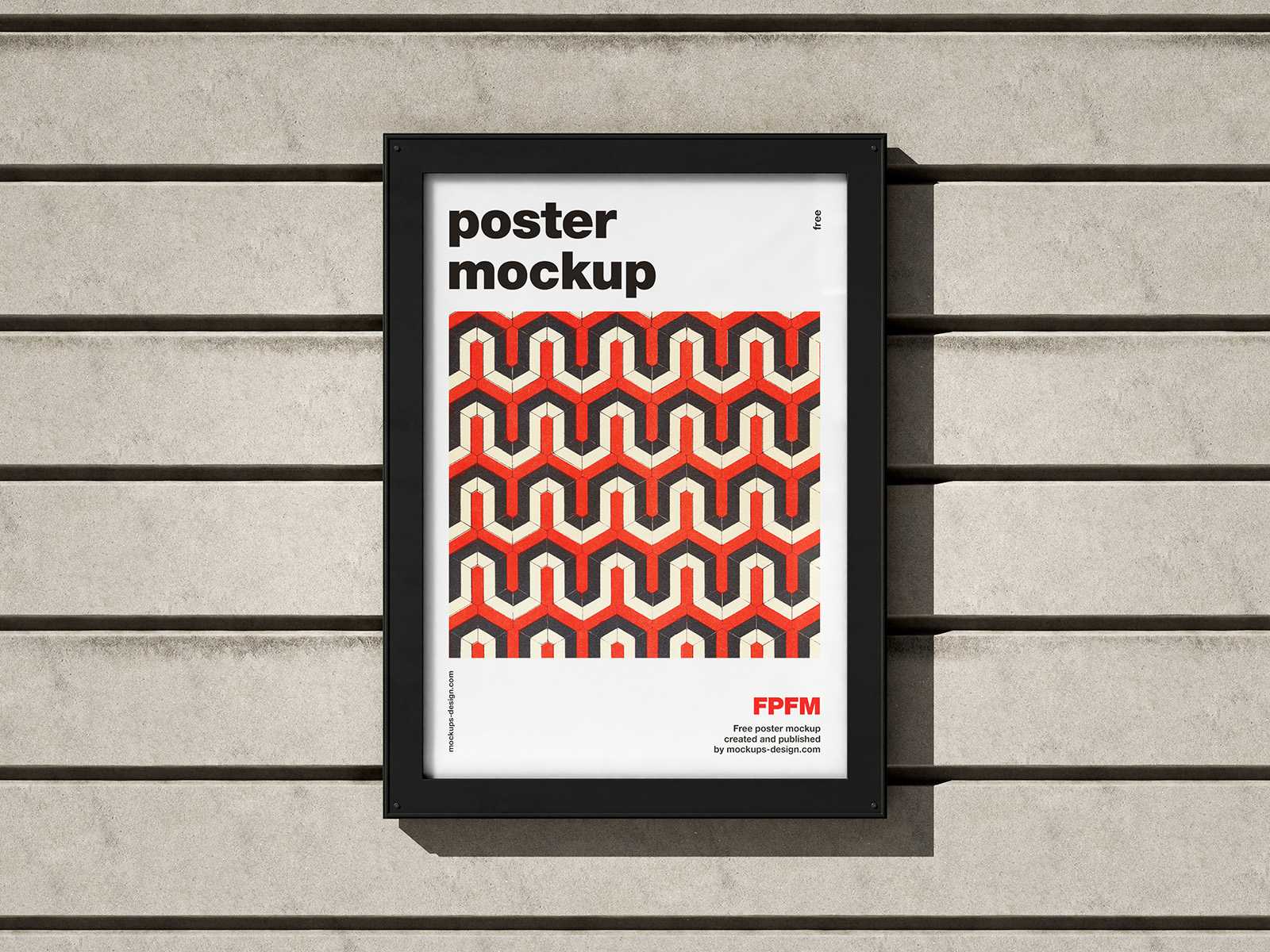 Poster in metal display mockup