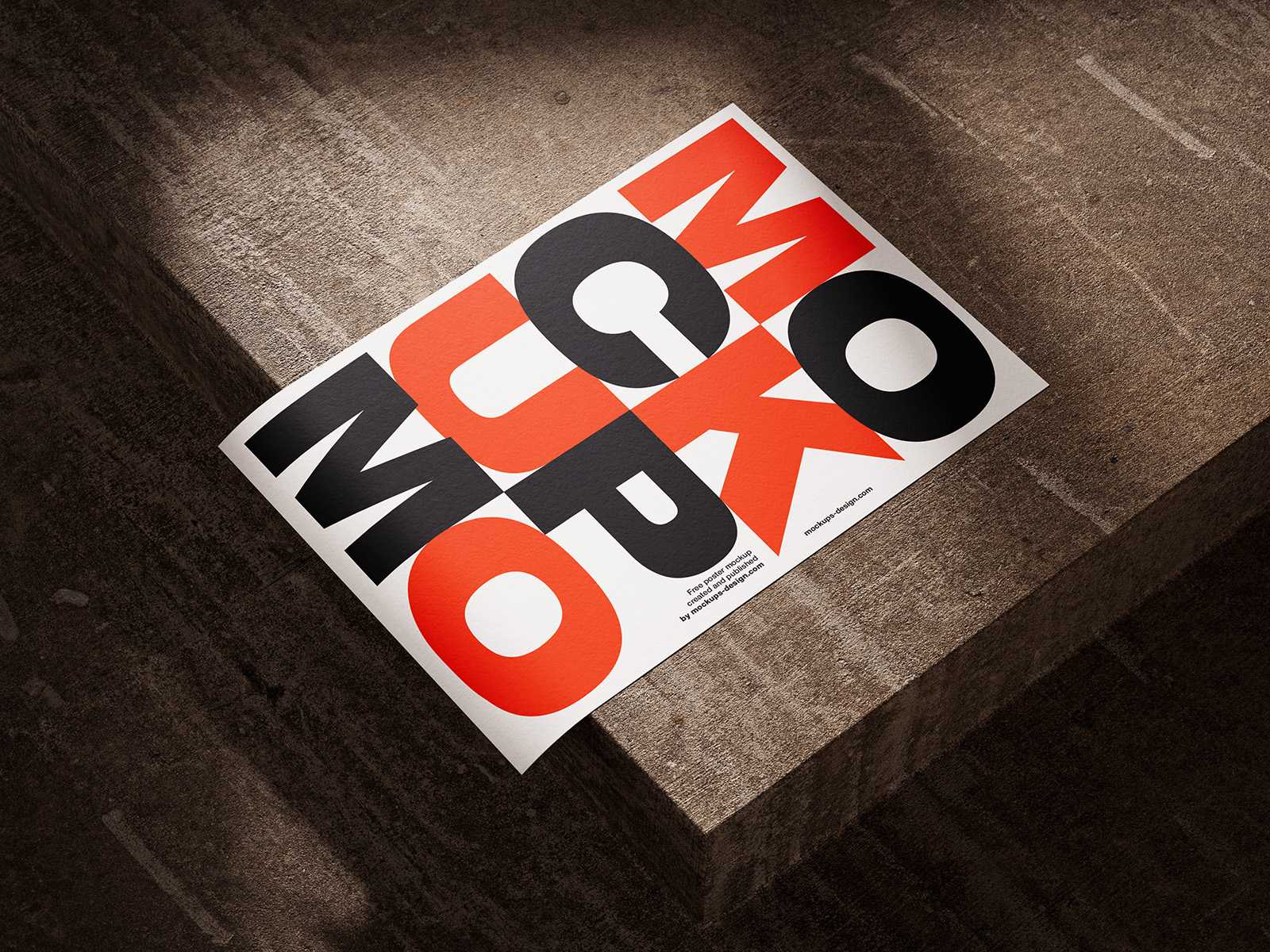 Poster on concrete mockup - Instant Download