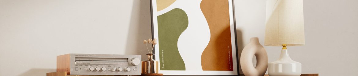 Poster on dresser mockup - Instant Download