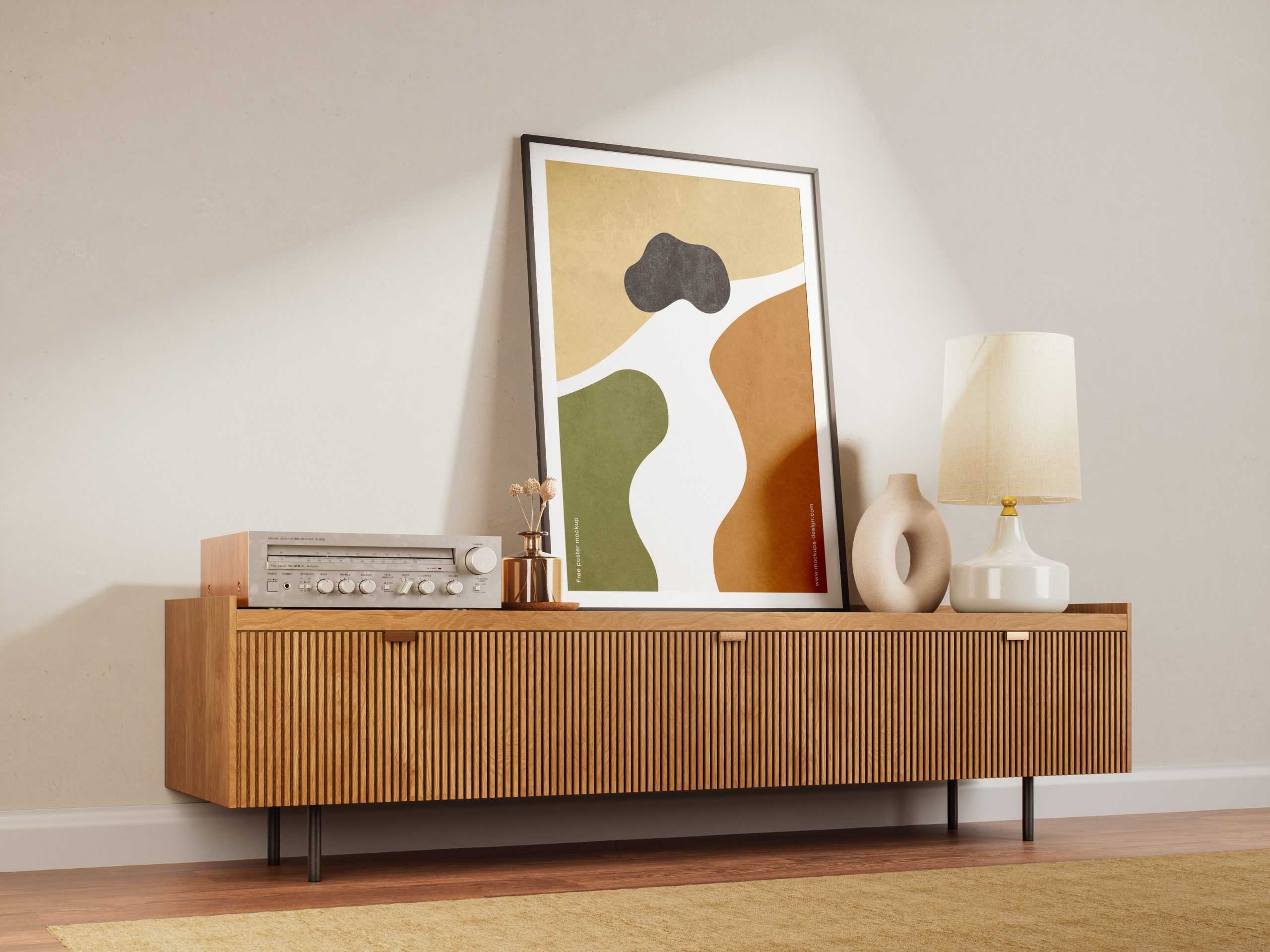 Poster on dresser mockup - Instant Download