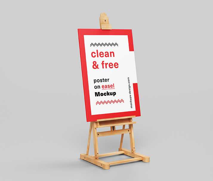 Poster on easel mockup