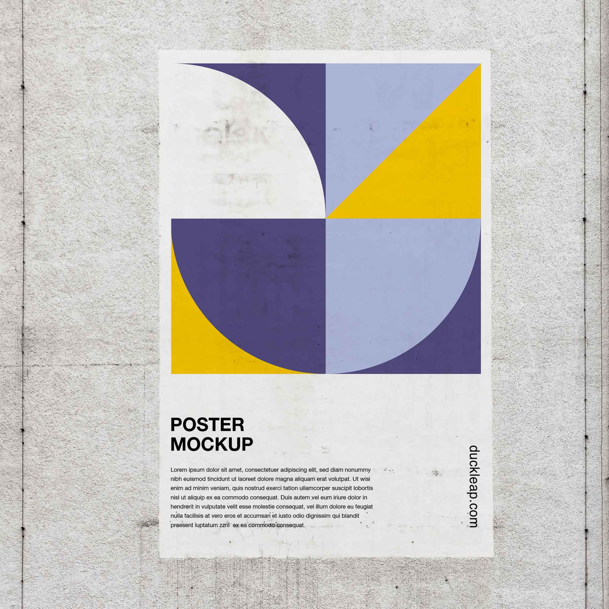 Poster on Textured Wall Mockup (PSD)