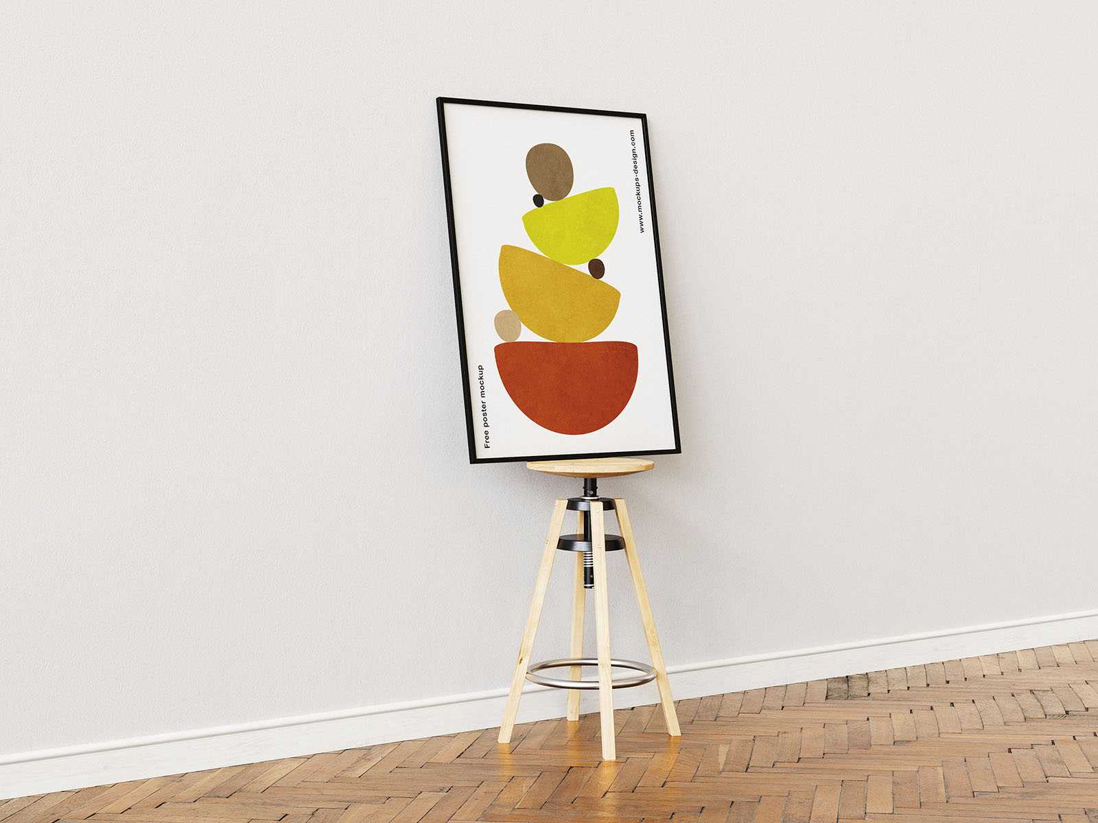 Poster on the stool mockup - Instant Download