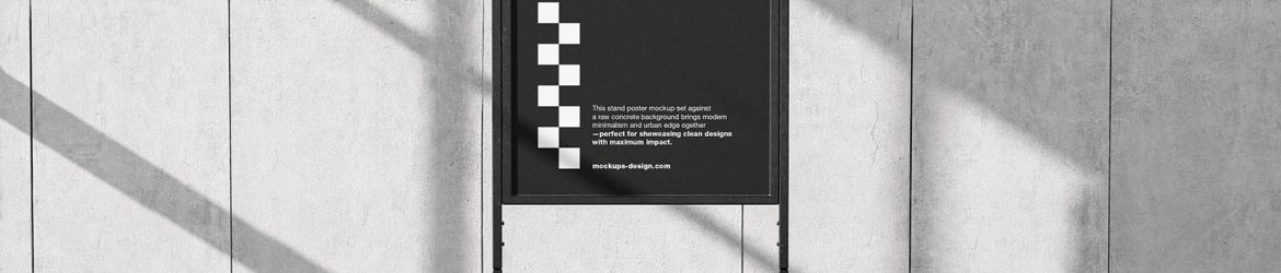 Poster stand on concrete mockup - Instant Download